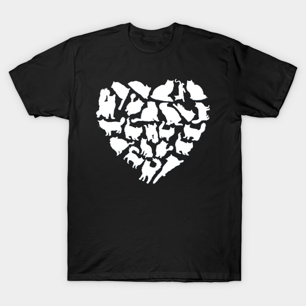 Heart full of cats Cute little cats in a heart adorable kitty Kittenlove Only cats in my heart T-Shirt by BoogieCreates